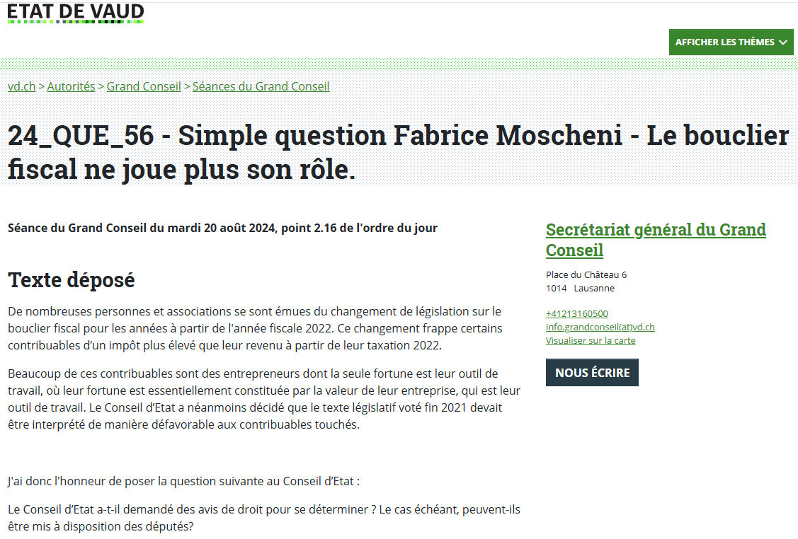 On apprend plus de réponse via la presse que via le Grand Conseil... inquiétant...